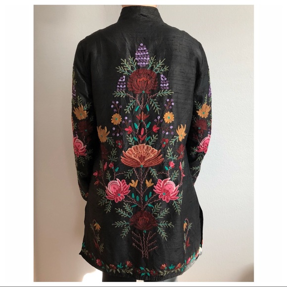 embroidered duster jacket